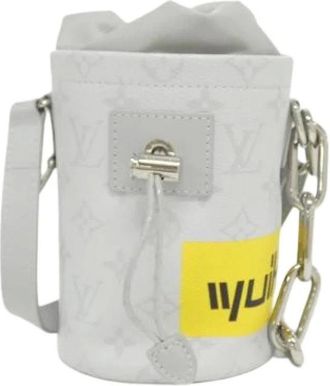 Louis Vuitton Pre-owned Bucket Bags, male, White, Size: ONE SIZE Pre-owned Chalk Nano Bag