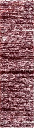 Nazar Rugs Alfombra shaggy abstracta estilo moderno rojo - 80x300 cm