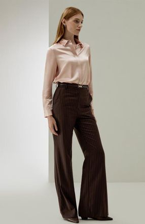 LilySilk Basic Concealed Placket Silk Shirt in Pale Pink at Nordstrom, Size X-Small