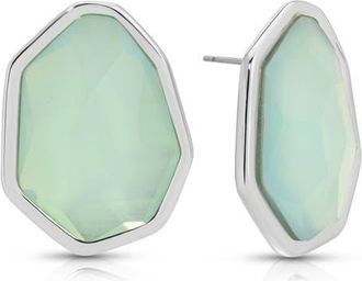 Ettika Seastone Stud Earrings in Seafoam With Silver at Nordstrom