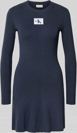 Calvin Klein Jeans Minikleid mit Label-Patch Modell FIT AND FLARE in Marine, Gr&ouml;&szlig;e XL