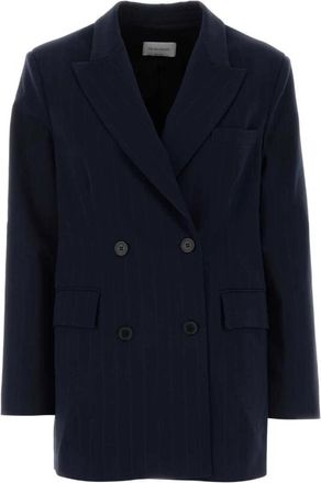 The Nina Studio Double-Breasted Blazer - Dames - Blazers - Blauw - S - Leer - Jassen