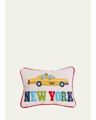 Jonathan Adler Jet Set New York Needlepoint Pillow, 9 x 12