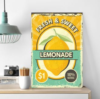 Queence Metallbild »Lemonade« Getränke Schriftzug Schriftzüge 1 Stk. tlg. Stahlschilder