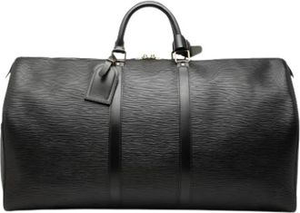 Louis Vuitton Pre-owned Keepall 55 - Dames - Vintage Weekendtas - Zwart - ONE Size - Leer - Vintage