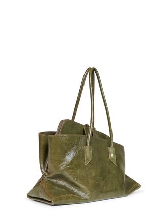 The Attico Womens Top Handle Bag La Passeggiata Medium Olive Brown Green Calf Leather Handbags Hand