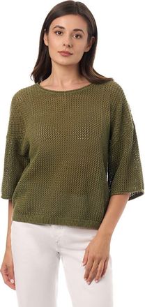 Equipment Mesh Elbow Sleeve Sweater in Summer Olive at Nordstrom, Size Medium