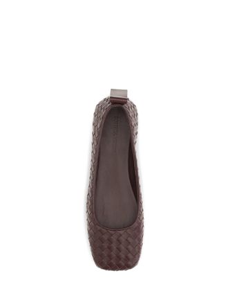 Bottega Veneta Womens Ballerina Shoes Charlotte Deep Mahogany Lambskin