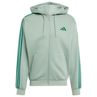 adidas Essentials 3-Stripes Fleece Full-Zip Hoodie Hoodie f&uuml;r Herren | grau