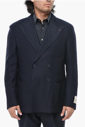 Corneliani CC COLLECTION Stretch Wool Double-Breasted Blazer RETAILORED size 54