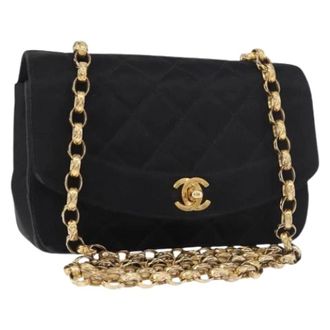 Chanel Pre-owned Satin chanel-bags - Dames - Pre-owned - Zwart - Maat: ONE Size Satijn