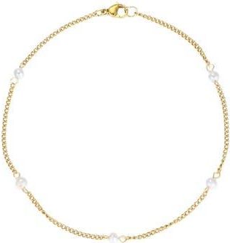 Adornia Faux Pearl Station Anklet in White/Gold at Nordstrom Rack