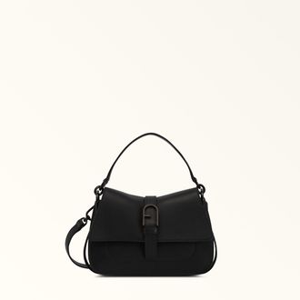 Furla Flow Borsa A Mano Nero Nero Pelle Di Vitello Claris Lux Donna