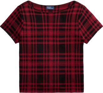 Polo Ralph Lauren boat-neck plaid t-shirt - Red