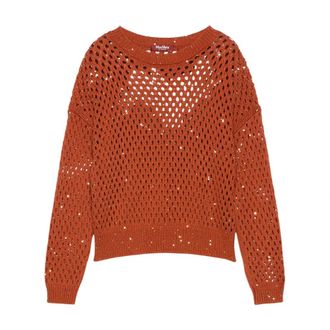 Max Mara Pilade Crewneck Knit - female - Max Mara Studio - Round-neck Knitwear - Orange - S - Knitwear