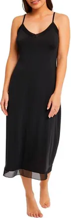 Montelle Intimates Maxi Slip in Black at Nordstrom, Size X-Large