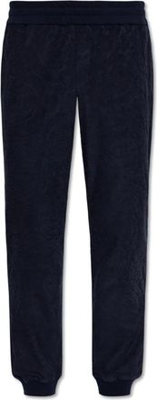 Versace Broeken, Heren, Blauw, L, Katoen, Trainingsbroeken met barokpatroon