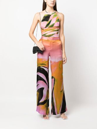 Louisa Ballou Printed Silk Trousers - Pink