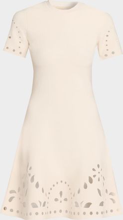 Ulla Johnson Fania Short-Sleeve Eyelet Mini Dress