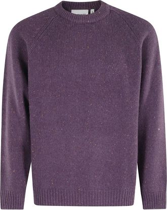 Carhartt Work in Progress Anglistic Sweater - Heren - Ronde hals truien - Paars - S - Katoen - Truien & Vesten