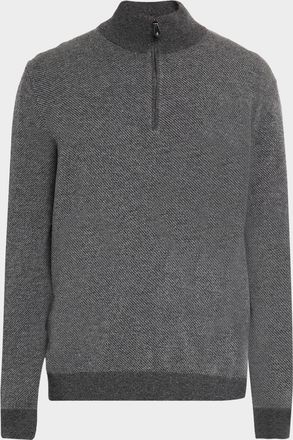 Loro Piana Mens Roadster Cashmere Quarter-Zip Sweater