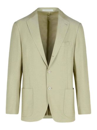Eleventy Cream Cotton Blend Blazer