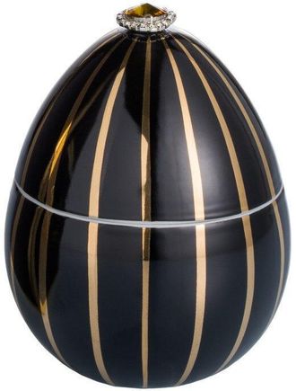 LADENAC MILANO Vergoldete Designer-Duftkerze Bois de Russie Golden Stripes Black - 55 Std