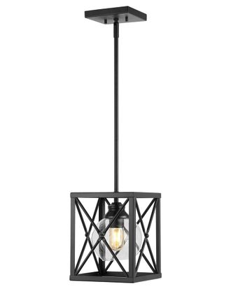 Jonathan Y Designs Jonathan Y Amara 8In 1-Light Industrial Farmhouse Iron/Glass Led Pendant