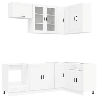 vidaXL Unidad De Cocina Porto 8 Uds. Blanco Madera De Ingenier&iacute;a Vidaxl