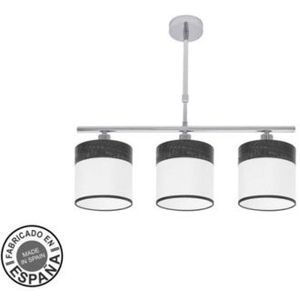 Fabrilamp Fabrilamp Lampara Cloe 3xe14 Cromo/blanca-madera Negra Regx55x14 Cm