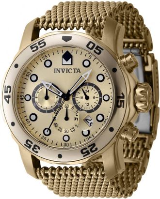 Invicta Pro Diver Chronograph GMT Quartz Gold Dial Mens Watch 47240