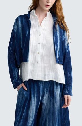 Luukaa D'Celli Reese Batik-effect Short Jacket in Candy Sky at Nordstrom, Size 12