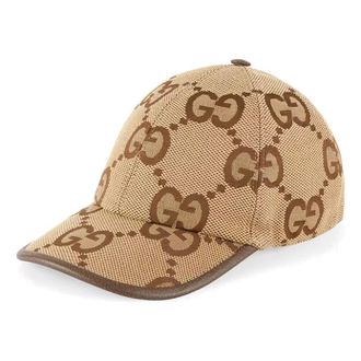 Gucci (WMNS) Gucci Jumbo GG Canvas Baseball Hat Camel Ebony 681264-3HAGJ-2564