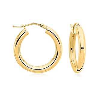 Ross-Simons Italian 3mm 14kt Yellow Gold Hoop Earrings