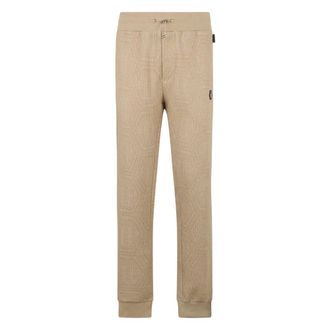 Philipp Plein Broeken, Heren, Beige, XL, Katoen, Jacquard Joggers Monogram
