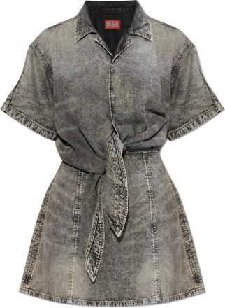 Diesel Denim Jurk - Dames - Shirt Kleedjes - Grijs - XS - Denim - Kleedjes