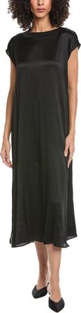 Eileen Fisher Eileen Fisher Bateau Neck Silk Midi Dress