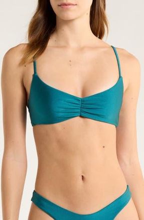 Kulani Kinis Gathered Crop Bikini Top in Laguna Haze at Nordstrom Rack, Size X-Small