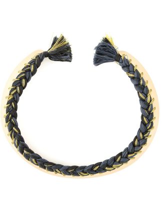 Aurélie Bidermann Copacabana necklace - women - Cotton/Gold Plated Brass - One Size - Grey