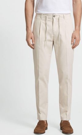 Eleventy Slim-Fit Stretch-Cotton Drawstring Trousers