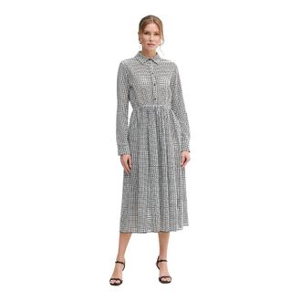 Liviana Conti Geometric-patroon Blousejurk - Dames - Casual kleedjes - Veelkleurig - S - Katoen - Kleedjes