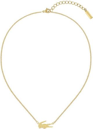 Lacoste Crocodile Necklace in Gold at Nordstrom