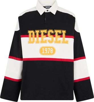 Diesel Gestreepte polo met lange mouwen - Heren - Tops - Veelkleurig - Maat: XL Katoen