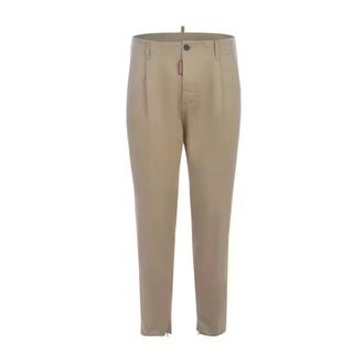 Dsquared2 Slim-fit Trousers, male, Beige, Size: XL Cotton Trousers