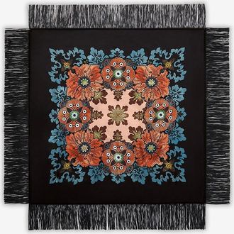 La DoubleJ Seidentwill-Halstuch Reversible Fringe Bounty Plac&eacute;e