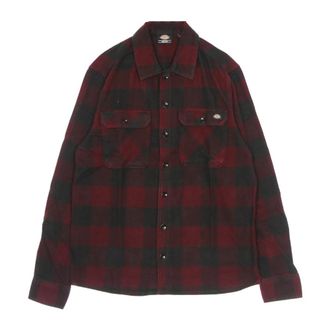 Dickies Maroon Flanel Lange Mouwen Shirt - Heren - Casual Overhemden - Bruin - XS - Katoen - Overhemden