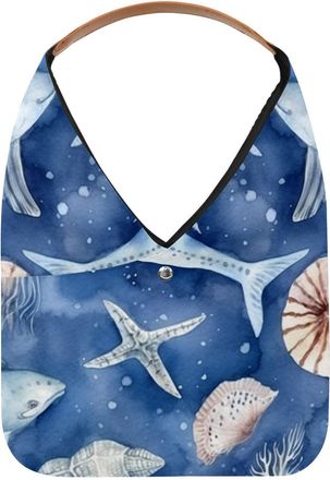 Generic Starfish Shell Reusable Lightweight Grocery Bags - Foldable Into Compact Pouch, Washable & Sturdy, Multipurpose for Shopping and Travel