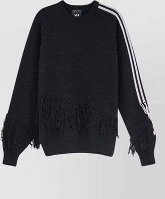 Yohji Yamamoto wool fringed relaxed-fit crewneck sweater