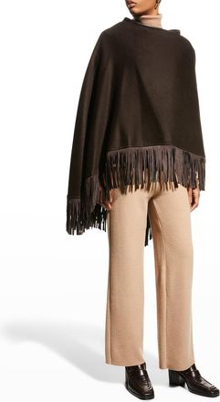 Sofiacashmere Reversible Fringe Cashmere Cape