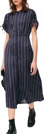 Sessun Nolong Midi Dress In Navy Plumikat